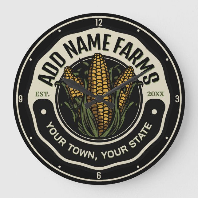 Personlig NAMN Sweet Maj Garden Farm Farmer Stor Klocka (Framsida)