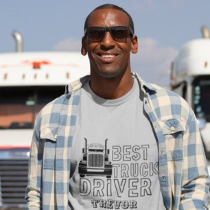 Personlig Namn Tan Best Lastbil Driver Carrier T Shirt