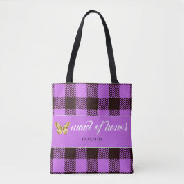 Personlig Namn Tartan Maid of honor Bridesmaid Tygkasse