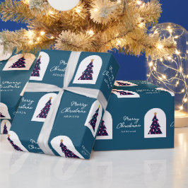 Personlig Namn Teal Kontrollerad Julgran Presentpapper