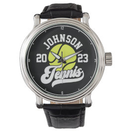 Personlig NAMN Tennis Player Racket Boll Court Armbandsur