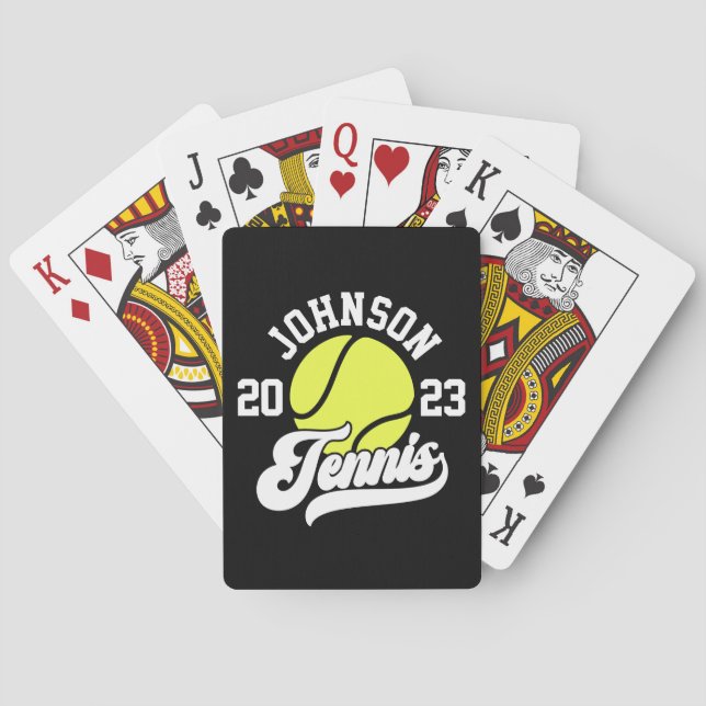 Personlig NAMN Tennis Player Racket Boll Court Casinokort (Baksidan)