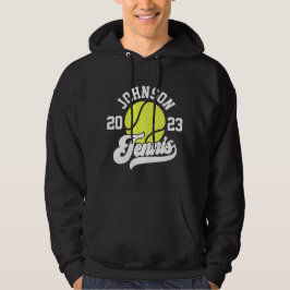 Personlig NAMN Tennis Player Racket Boll Court Hoodie