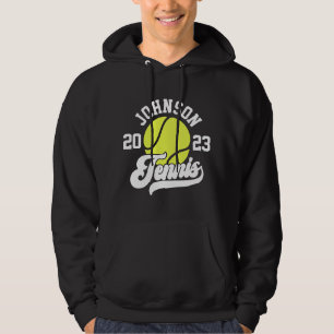 Personlig NAMN Tennis Player Racket Boll Court Hoodie