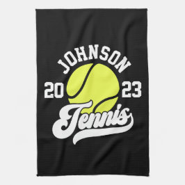 Personlig NAMN Tennis Player Racket Boll Court Kökshandduk