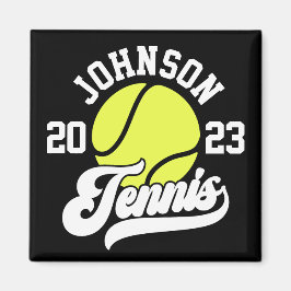 Personlig NAMN Tennis Player Racket Boll Court Magnet