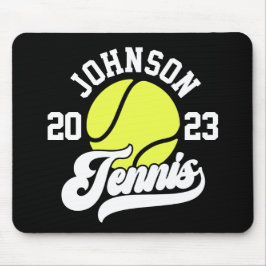 Personlig NAMN Tennis Player Racket Boll Court Musmatta