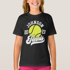 Personlig NAMN Tennis Player Racket Boll Court T Shirt