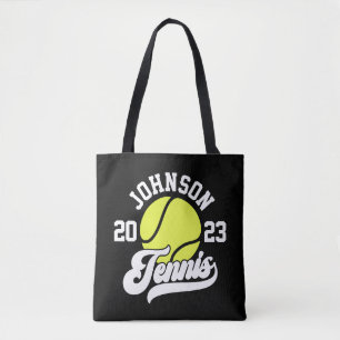 Personlig NAMN Tennis Player Racket Boll Court Tygkasse