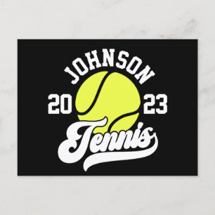 Personlig NAMN Tennis Player Racket Boll Court Vykort
