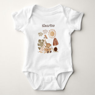 Personlig Namn Text Boho Woodland Jungle Animal T Shirt