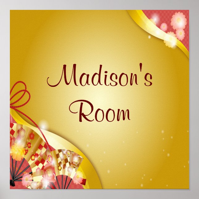 Personlig Namn Text Rosa Guld Blommigt Abstrakt Poster (Framsidan)