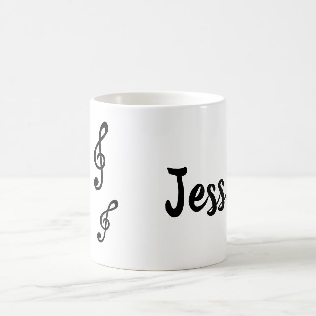 Personlig Namn Treble Clefs Musik noter Music Kaffemugg (Center)
