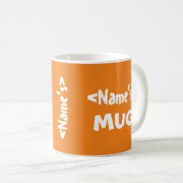 Personlig Namn Trio Orange White Kaffemugg