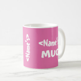 Personlig Namn Trio Rosa White Kaffemugg