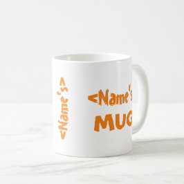 Personlig Namn Trio White Orange Mugg