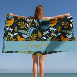 Personlig Namn Tropiska Mönster-bakgrund