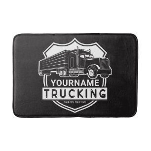 Personlig NAMN Trucking Big Rig Semi Trucker   Badrumsmatta