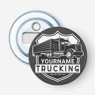 Personlig NAMN Trucking Big Rig Semi Trucker  Flasköppnare