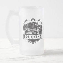 Personlig NAMN Trucking Big Rig Semi Trucker Frostat Ölglas