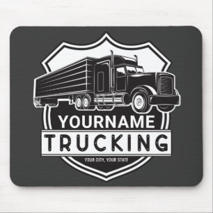 Personlig NAMN Trucking Big Rig Semi Trucker Musmatta