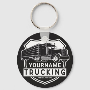 Personlig NAMN Trucking Big Rig Semi Trucker Nyckelring