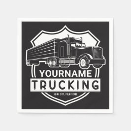 Personlig NAMN Trucking Big Rig Semi Trucker Pappersservett