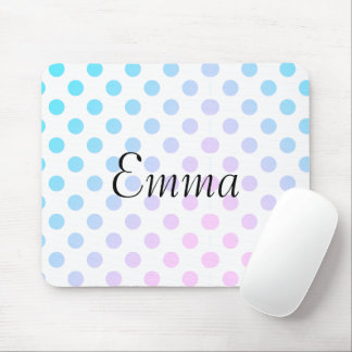 Personlig Namn Typografi Blue Rosa Polkadot Musmatta