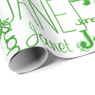 Personlig Namn Typografi, Grönt Presentpapper