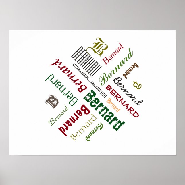Personlig Namn-typografisk kollage Poster (Framsidan)