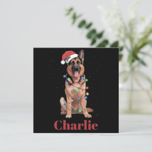 Personlig Namn Tysk Schäferhund Jul Hund Julkort