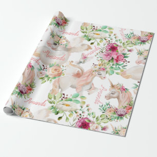 Personlig Namn Unicorn Älskare Söt Presentpapper