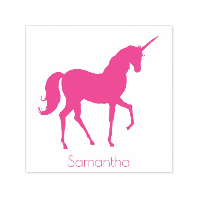 Personlig Namn Unicorn Självfärgande Stämpel (Design)
