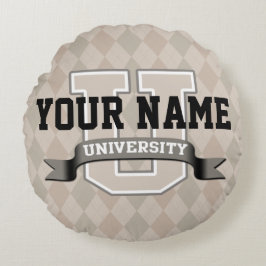 Personlig Namn Universiteten Coola Funny College Rund Kudde