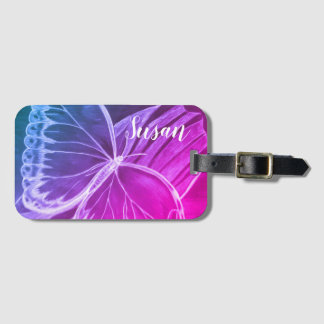 Personlig Namn Vacker fjäril Bagagebricka