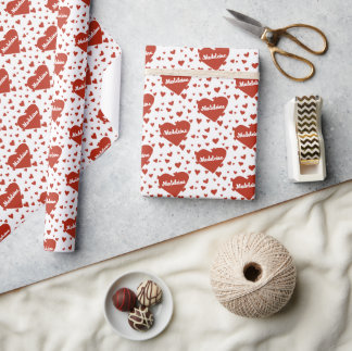 Personlig Namn Valentine Gift Wrap Presentpapper