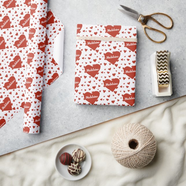 Personlig Namn Valentine Gift Wrap Presentpapper (Hantverk)