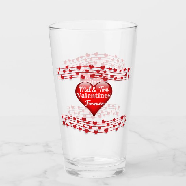 Personlig Namn Valentines Forever Glass Kopp (Framsida)