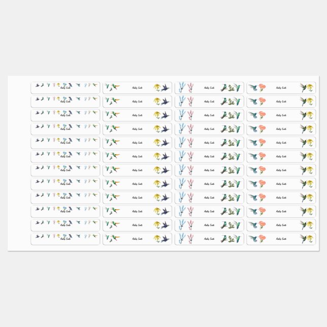 Personlig Namn: Vattentäta etiketter för skolvatte (Ark)