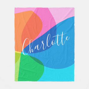Personlig Namn Vibrant Abstrakt Modern med fetstil Fleecefilt