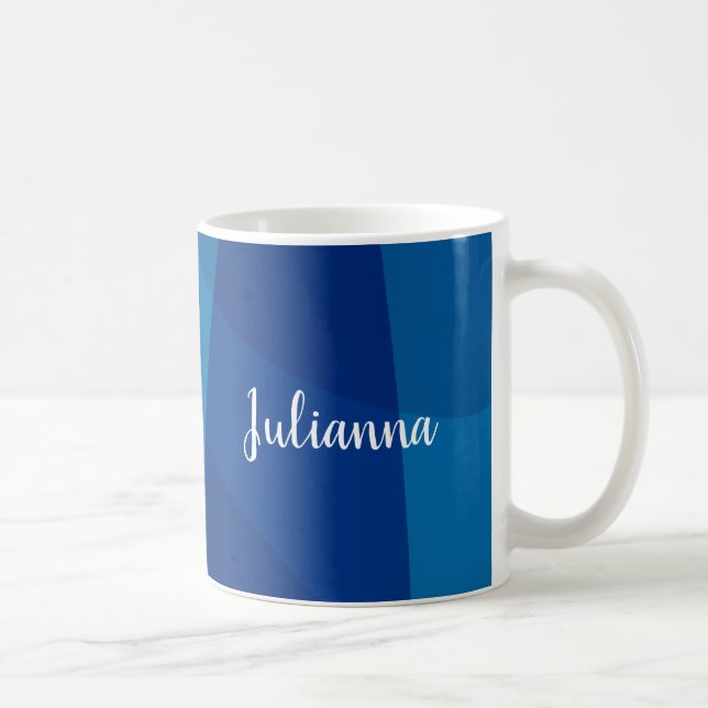 Personlig Namn Vibrant Blue Modern Timless Kaffemugg (Höger)