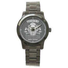 Personlig NAMN Viking Nordic Warrior Heritage Armbandsur