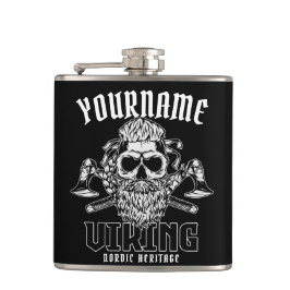 Personlig NAMN Viking Nordic Warrior Heritage Fickplunta
