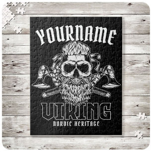Personlig NAMN Viking Nordic Warrior Heritage Pussel