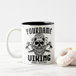 Personlig NAMN Viking Nordisk Krigare Arv Två-Tonad Mugg