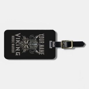 Personlig NAMN Viking Warrior Heritage Bagagebricka