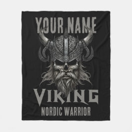 Personlig NAMN Viking Warrior Heritage Fleecefilt