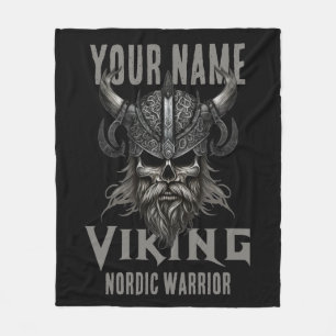 Personlig NAMN Viking Warrior Heritage Fleecefilt