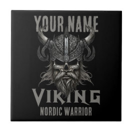 Personlig NAMN Viking Warrior Heritage Kakelplatta