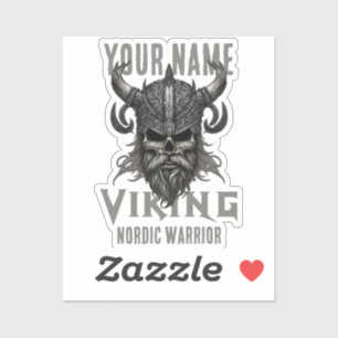 Personlig NAMN Viking Warrior Heritage Klistermärken